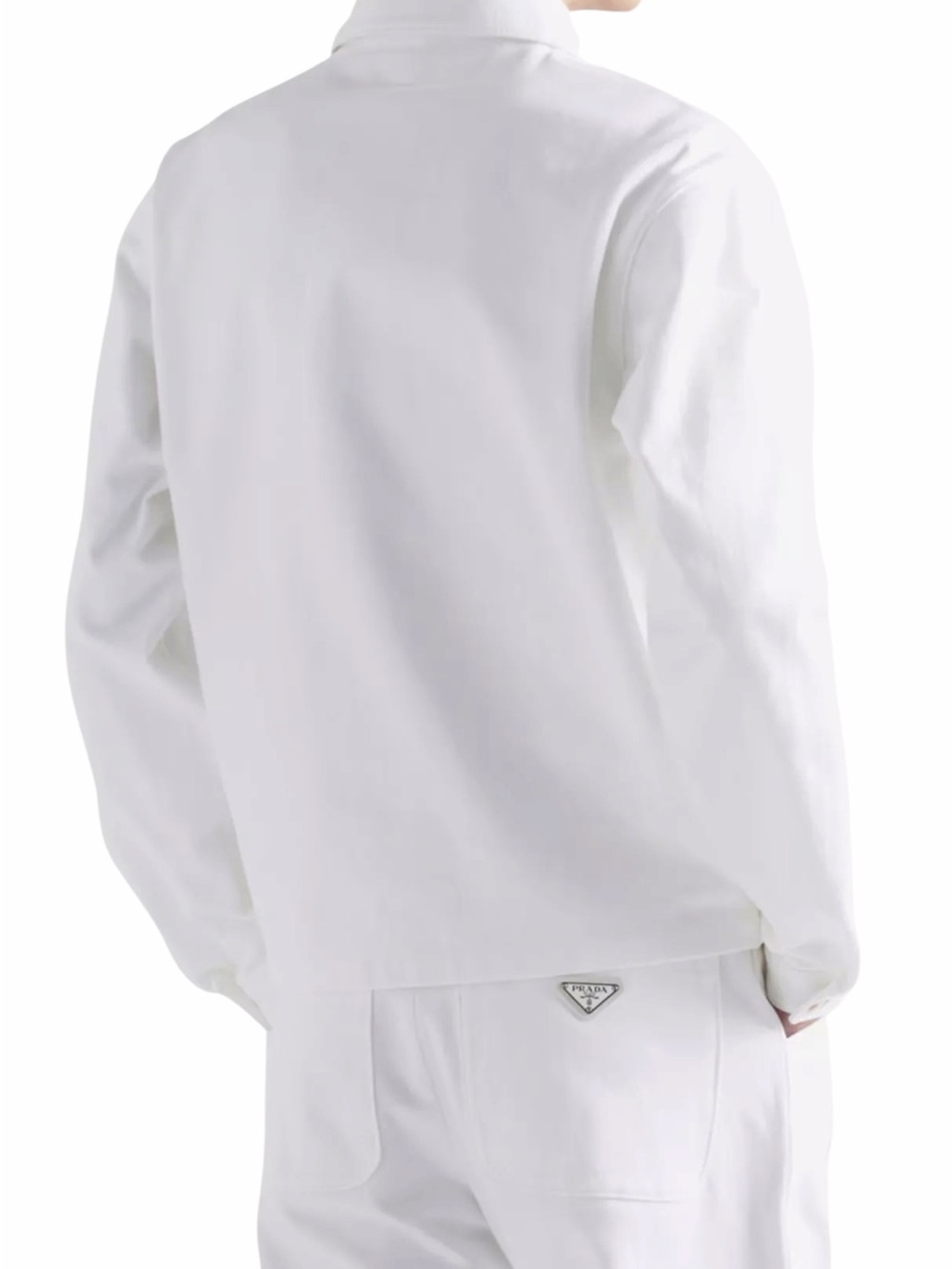 Prada White Zip-Up Men's White Denim Blouson Jacket Small RFID - Picture 3 of 6